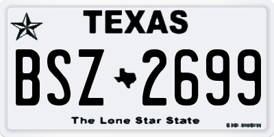 TX license plate BSZ2699