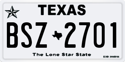 TX license plate BSZ2701