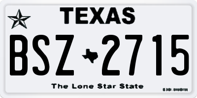 TX license plate BSZ2715