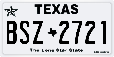 TX license plate BSZ2721