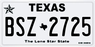 TX license plate BSZ2725