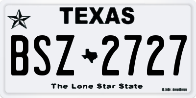 TX license plate BSZ2727