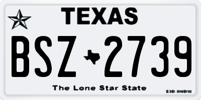 TX license plate BSZ2739