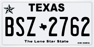 TX license plate BSZ2762