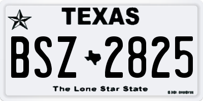 TX license plate BSZ2825