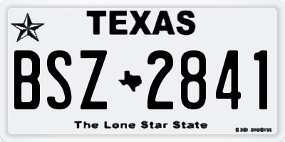 TX license plate BSZ2841