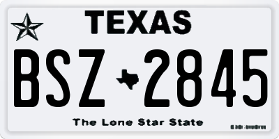 TX license plate BSZ2845