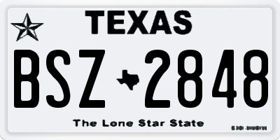 TX license plate BSZ2848