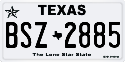 TX license plate BSZ2885