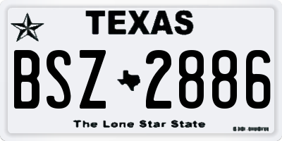 TX license plate BSZ2886