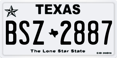 TX license plate BSZ2887