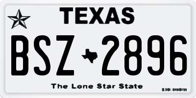 TX license plate BSZ2896