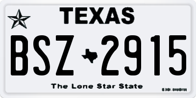TX license plate BSZ2915
