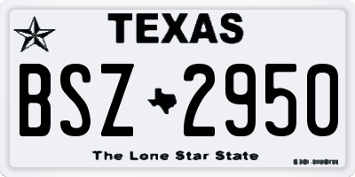 TX license plate BSZ2950