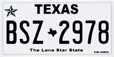 TX license plate BSZ2978