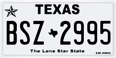TX license plate BSZ2995