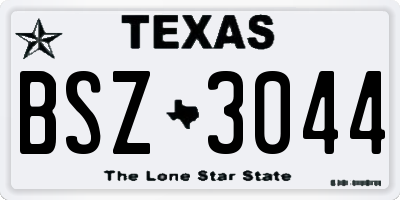 TX license plate BSZ3044