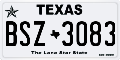 TX license plate BSZ3083