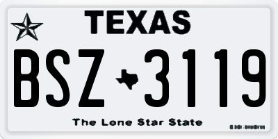 TX license plate BSZ3119