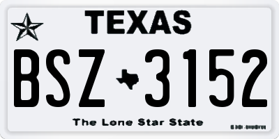 TX license plate BSZ3152