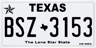 TX license plate BSZ3153