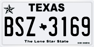 TX license plate BSZ3169