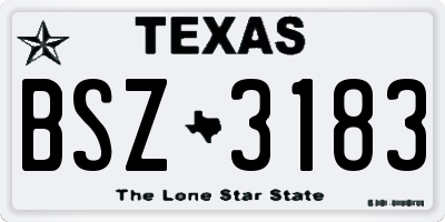 TX license plate BSZ3183