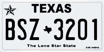 TX license plate BSZ3201