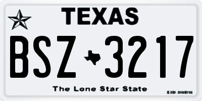 TX license plate BSZ3217