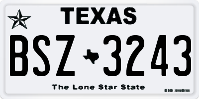 TX license plate BSZ3243