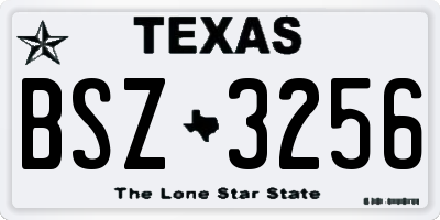 TX license plate BSZ3256