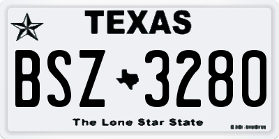 TX license plate BSZ3280