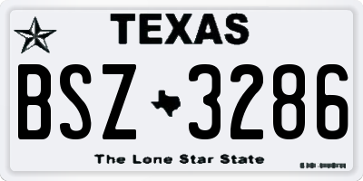 TX license plate BSZ3286