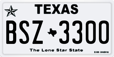 TX license plate BSZ3300