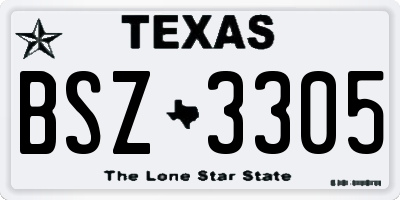 TX license plate BSZ3305