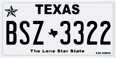 TX license plate BSZ3322