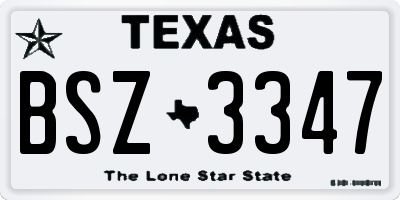 TX license plate BSZ3347