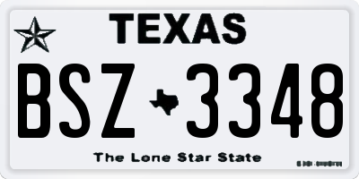 TX license plate BSZ3348