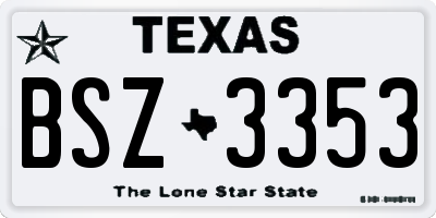 TX license plate BSZ3353