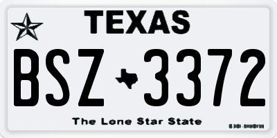 TX license plate BSZ3372