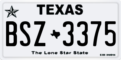 TX license plate BSZ3375