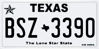 TX license plate BSZ3390
