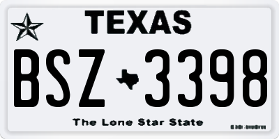TX license plate BSZ3398