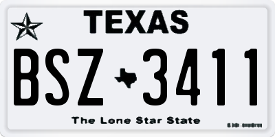 TX license plate BSZ3411