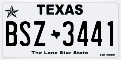 TX license plate BSZ3441