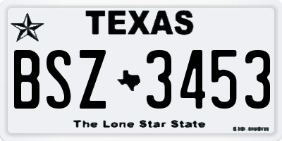 TX license plate BSZ3453