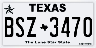 TX license plate BSZ3470