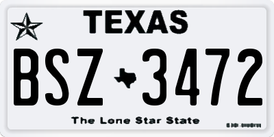TX license plate BSZ3472
