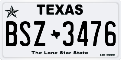 TX license plate BSZ3476