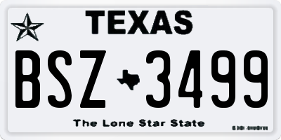 TX license plate BSZ3499